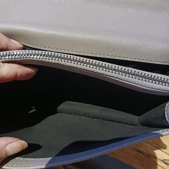 BOTKIER LENNOX Saffiano leather suede gunmetal crossbody bag chic - Picture 9 of 10